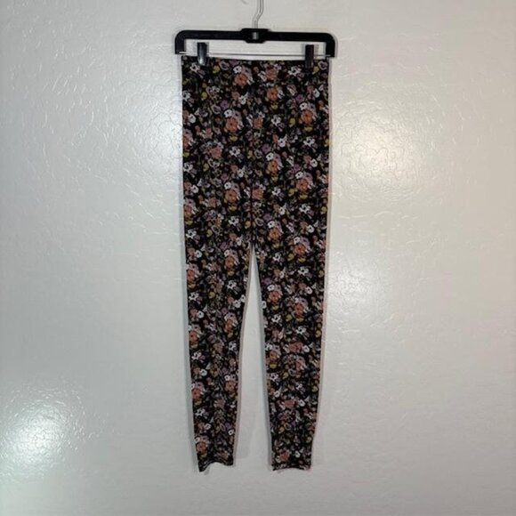 rag & bone Leggings Womens Small Black Floral Print Stretch Pull On Skinny - Picture 1 of 7